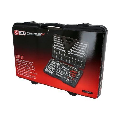 1/4 Zoll+3/8 Zoll+1/2 Zoll CHROMEplus Steckschl&uuml;ssel-Satz, 124-tlg KS TOOLS