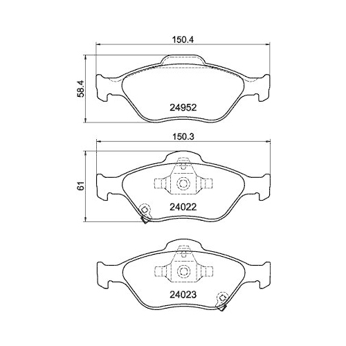 HELLA Bremsbelagsatz, Scheibenbremse 8DB 355 025-321