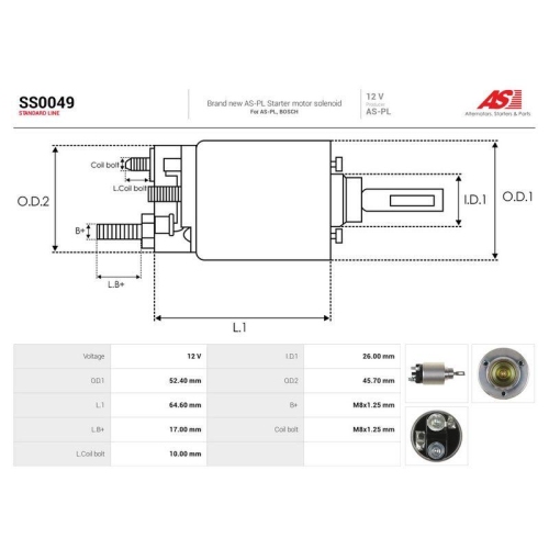 AS-PL Magnetschalter, Starter AS SS0049
