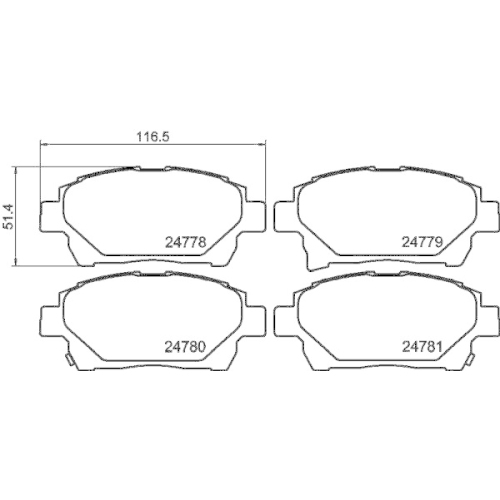 HELLA Bremsbelagsatz, Scheibenbremse 8DB 355 014-601