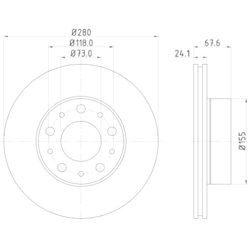 HELLA Bremsscheibe PRO 8DD 355 122-701