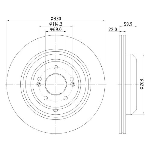 HELLA Bremsscheibe PRO HC 8DD 355 132-661
