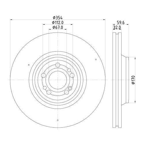 HELLA Bremsscheibe PRO HC 8DD 355 132-221