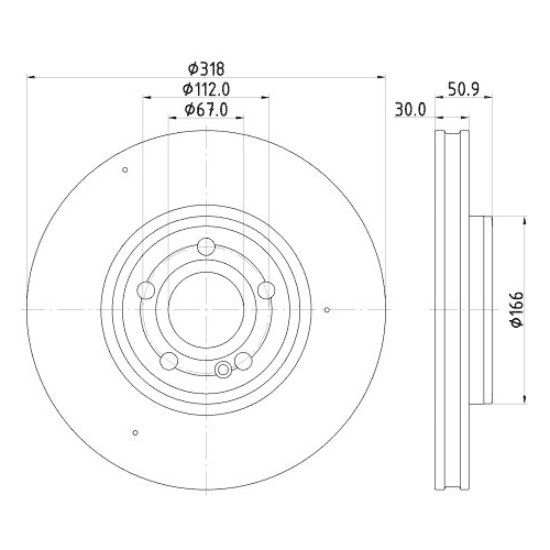 HELLA Bremsscheibe PRO HC 8DD 355 133-051