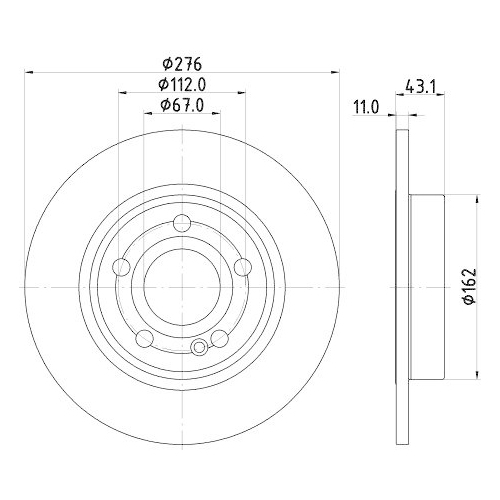 HELLA Bremsscheibe PRO 8DD 355 133-061
