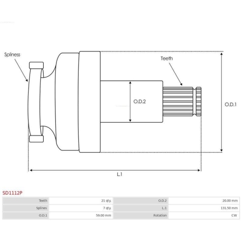 AS-PL Ritzel, Starter Brandneu AS-PL SD1112P