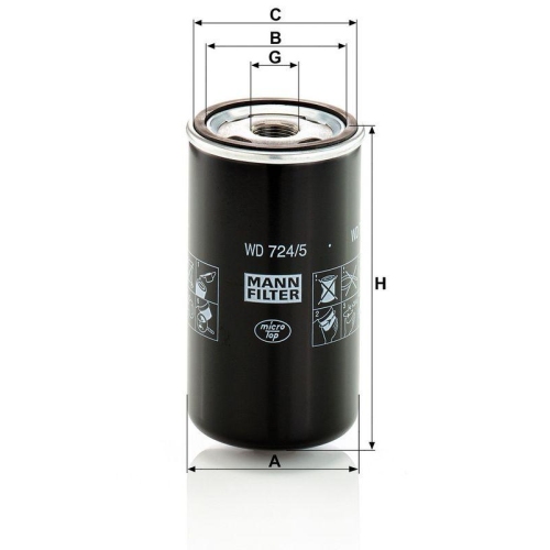 MANN-FILTER Filter, Arbeitshydraulik WD 724/5