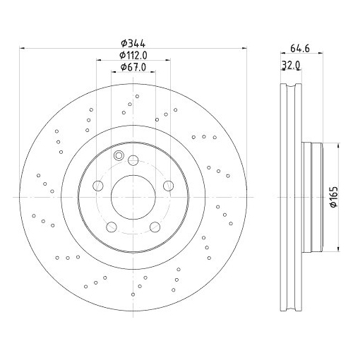 HELLA Bremsscheibe PRO High Carbon 8DD 355 122-891
