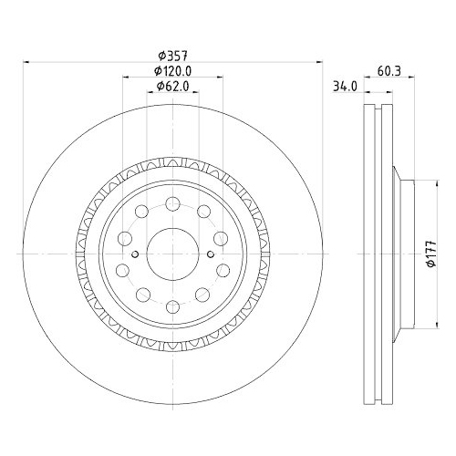 HELLA Bremsscheibe PRO 8DD 355 116-921