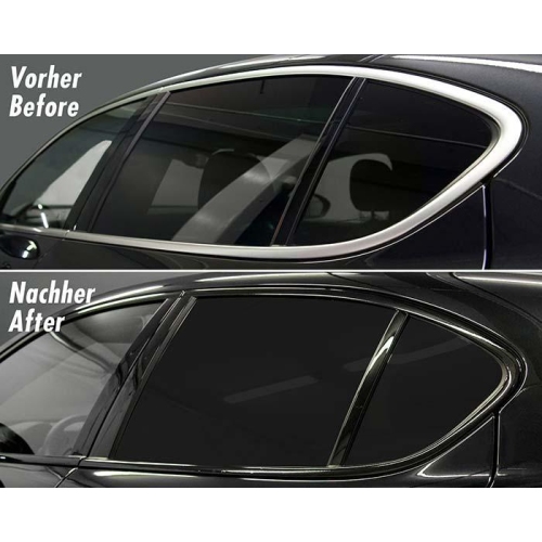 FOLIATEC CHROME OUT SET KIT CARBON GL&Auml;NZEND 15m x 5cm ZIERLEISTENFOLIE