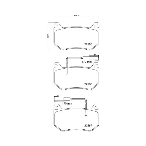 HELLA Bremsbelagsatz, Scheibenbremse 8DB 355 039-031