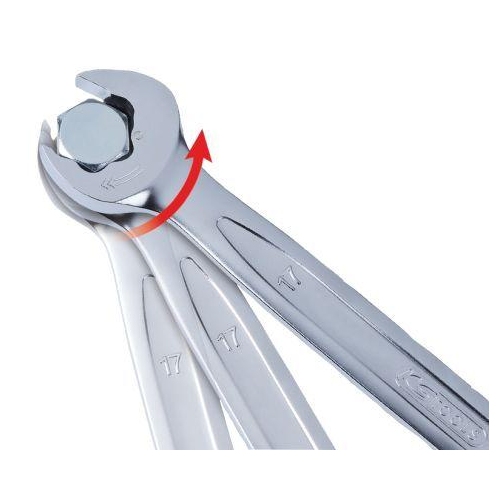 DUO GEARplus Ringmaulschl&uuml;ssel,Maul-Ratschenfunktion 15mm, umschaltbar KS TOOLS