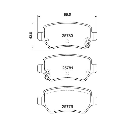 HELLA Bremsbelagsatz, Scheibenbremse 8DB 355 040-611