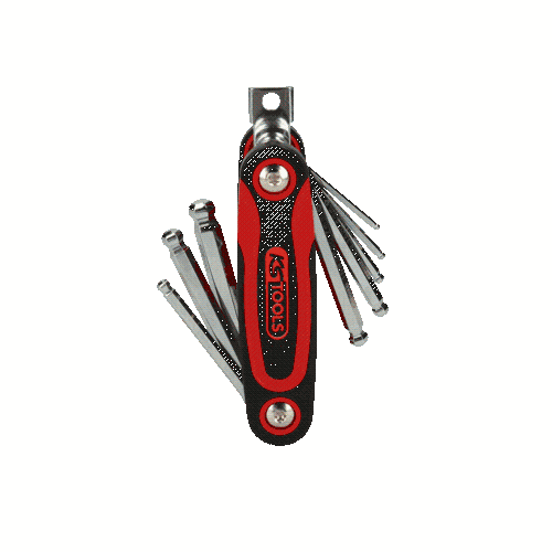 Kugelkopf-Innensechskant-Winkelstiftschl&uuml;ssel-Klapphalter, 8-tlg KS TOOLS
