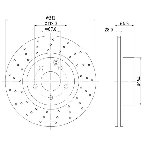 HELLA Bremsscheibe PRO High Carbon 8DD 355 127-941