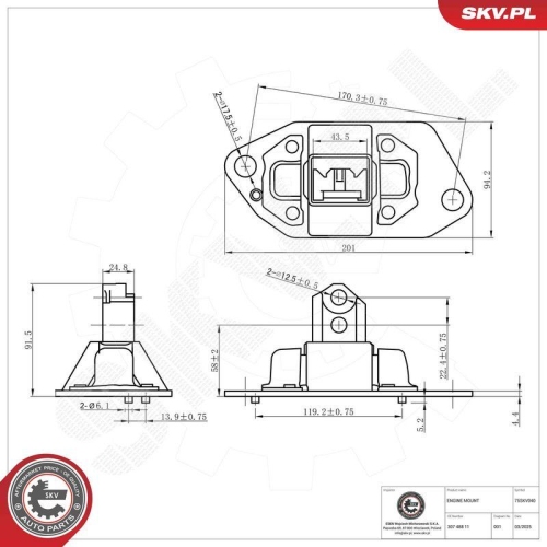 ESEN SKV Lagerung, Motor 75SKV040