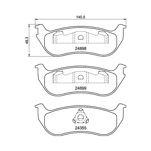 HELLA Bremsbelagsatz, Scheibenbremse 8DB 355 040-451