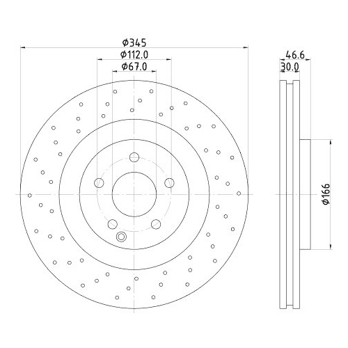 HELLA Bremsscheibe PRO High Carbon 8DD 355 128-141