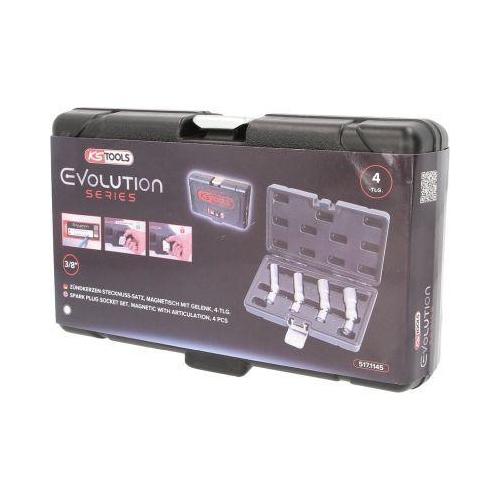 3/8 Zoll Z&uuml;ndkerzen-Stecknuss-Satz 4-tlg magnetisch mit Gelenk KS TOOLS 517.1145
