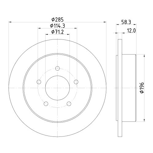 HELLA Bremsscheibe 8DD 355 114-771