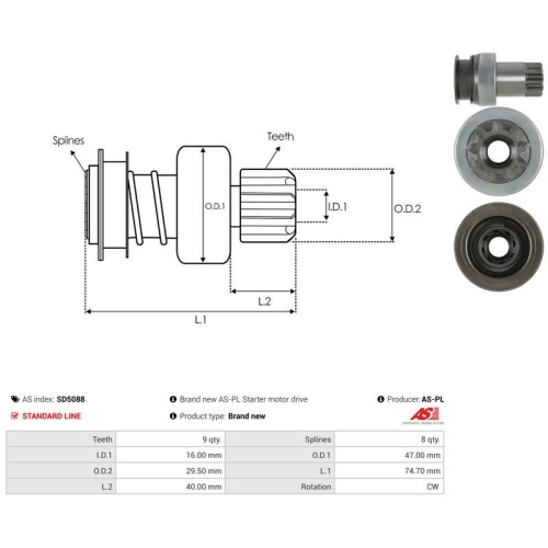 AS-PL Freilaufgetriebe, Starter AS SD5088