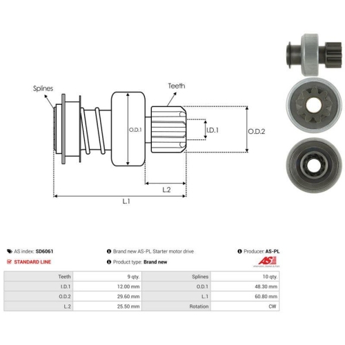 AS-PL Freilaufgetriebe, Starter AS SD6061