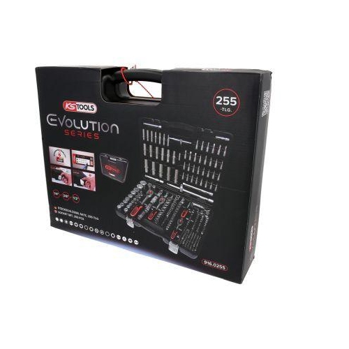 1/4 Zoll+3/8 Zoll+1/2 Zoll Steckschl&uuml;ssel-Satz, 255-tlg KS TOOLS 916.0255