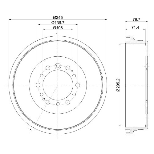 HELLA Bremstrommel 8DT 355 302-971