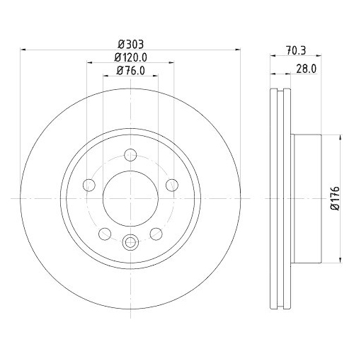 HELLA Bremsscheibe PRO 8DD 355 125-561