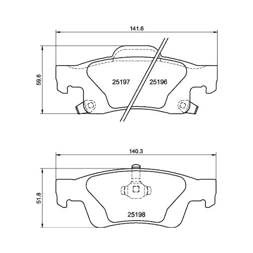 HELLA Bremsbelagsatz, Scheibenbremse 8DB 355 040-031