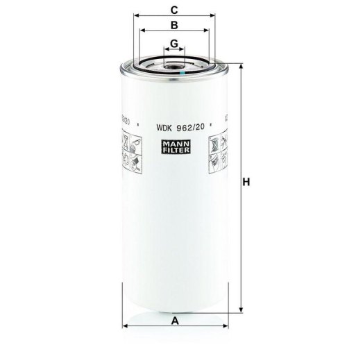 MANN-FILTER Kraftstofffilter WDK 962/20