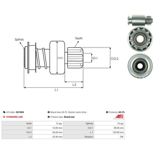 AS-PL Freilaufgetriebe, Starter AS SD1005