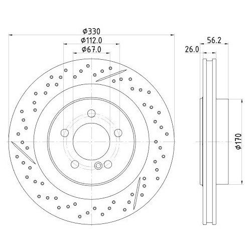 HELLA Bremsscheibe PRO HC 8DD 355 133-231