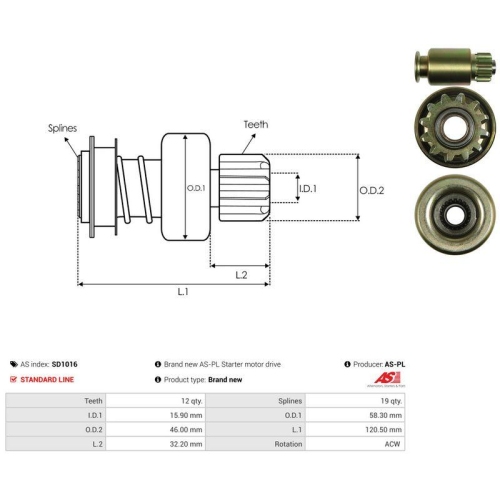 AS-PL Freilaufgetriebe, Starter AS SD1016