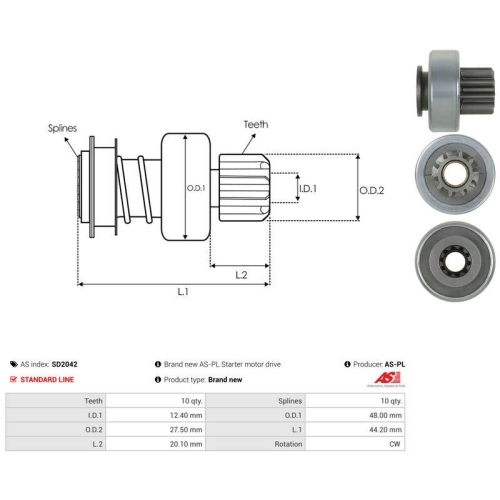 AS-PL Freilaufgetriebe, Starter AS SD2042
