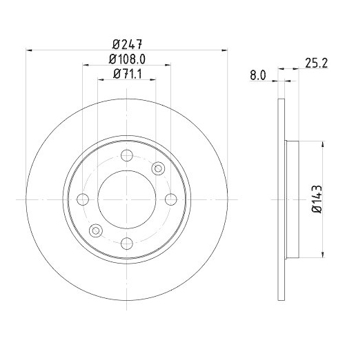 HELLA Bremsscheibe PRO 8DD 355 102-511