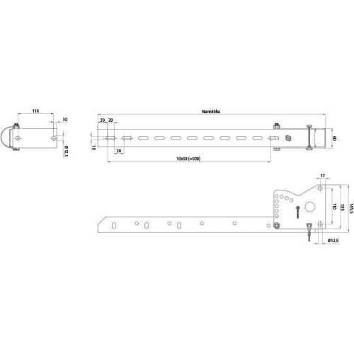 Suer Halter für Seitenanfahrschutz, L 710 mm 380569734