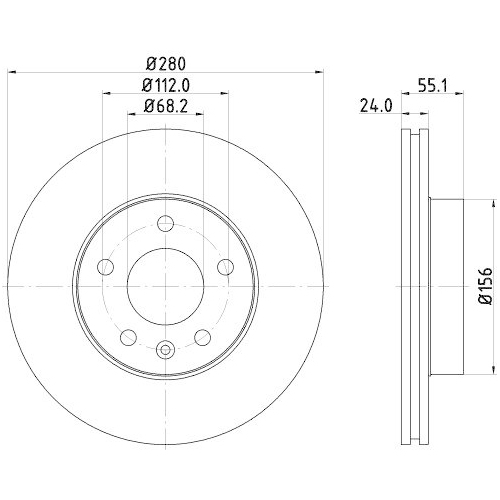 HELLA Bremsscheibe PRO 8DD 355 105-591