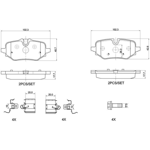 BREMBO Bremsbelagsatz, Scheibenbremse PRIME LINE P 06 122