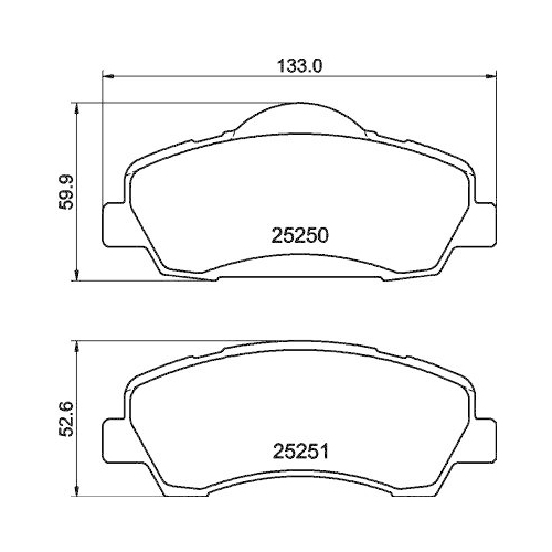 HELLA Bremsbelagsatz, Scheibenbremse 8DB 355 040-561