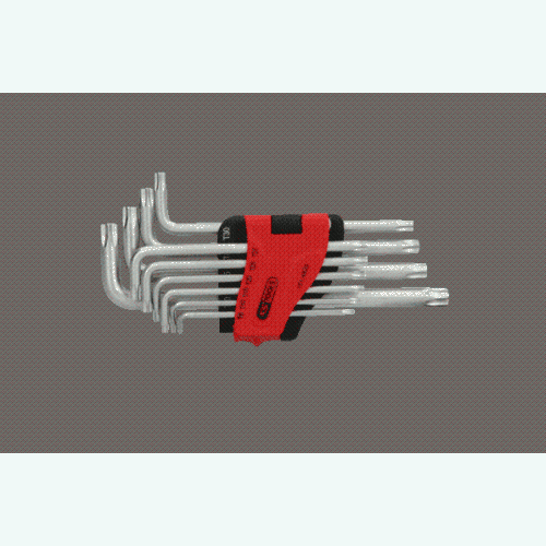 Torx-Winkelstiftschl&uuml;ssel-Satz mit Bohrung, lang, 10-tlg, TB8-TB50 KS TOOLS