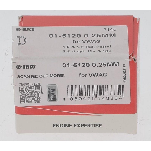 GLYCO Pleuellagerschale 01-5120 0.25MM