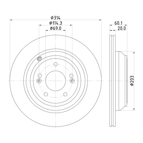 HELLA Bremsscheibe PRO 8DD 355 122-581