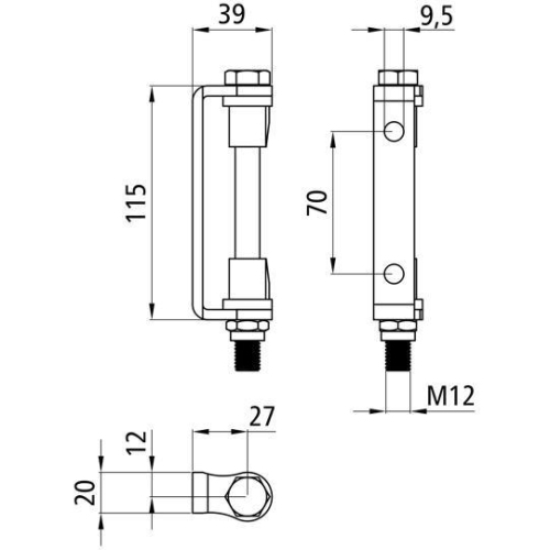 Befestigungsset f&uuml;r Doppelgelenkscharnier zum Anschrauben, Set f&uuml;r 1 Scharnierglied Suer 643045092