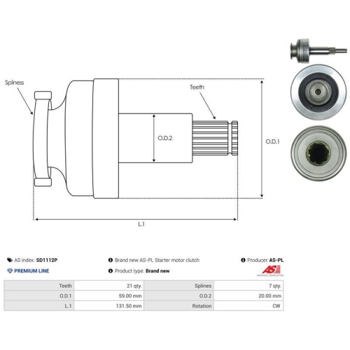 AS-PL Ritzel, Starter AS SD1112P