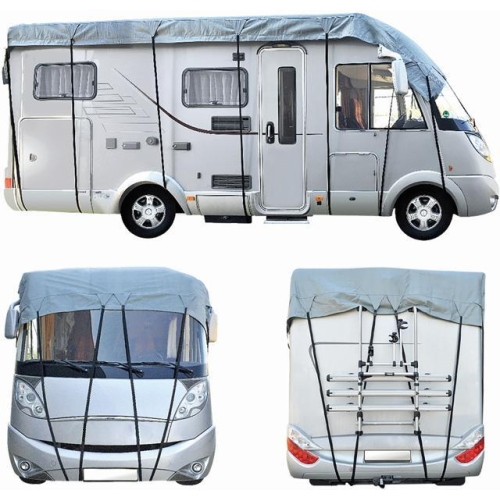 CARTREND Dachschutzplane grau 5,0 x 3 m Plane Wohnwagen Wohnmobil Abdeckung