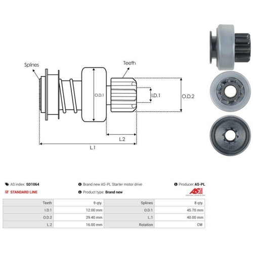 AS-PL Freilaufgetriebe, Starter AS SD1064