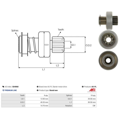 AS-PL Freilaufgetriebe, Starter AS SD4060
