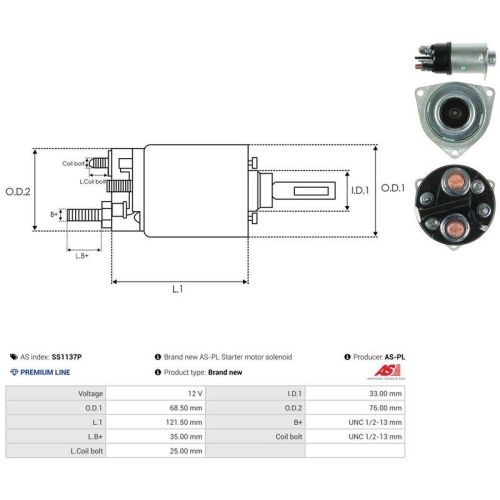 AS-PL Magnetschalter, Starter AS SS1137P