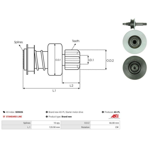 AS-PL Freilaufgetriebe, Starter AS SD5026